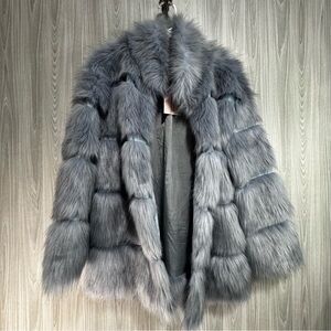 Missguided+ Gray Faux Fur Coat